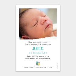 faire part naissance avec photo créatif