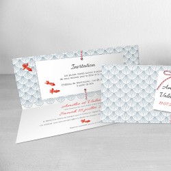 faire-part mariage rectangle ecaille