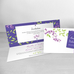 faire part mariage champêtre feuilles