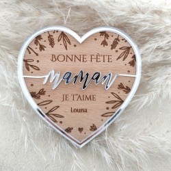 magnet fête des mères en bois