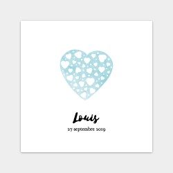 faire part naissance coeur bleu aquarelle