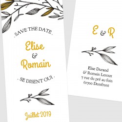 Save the date marque page mariage provençal