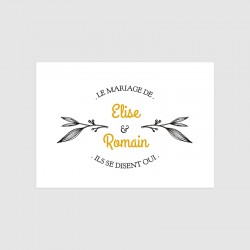 Carton d'invitation mariage Provence feuille