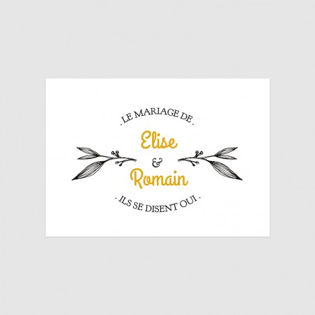 Carton d'invitation mariage Provence feuille